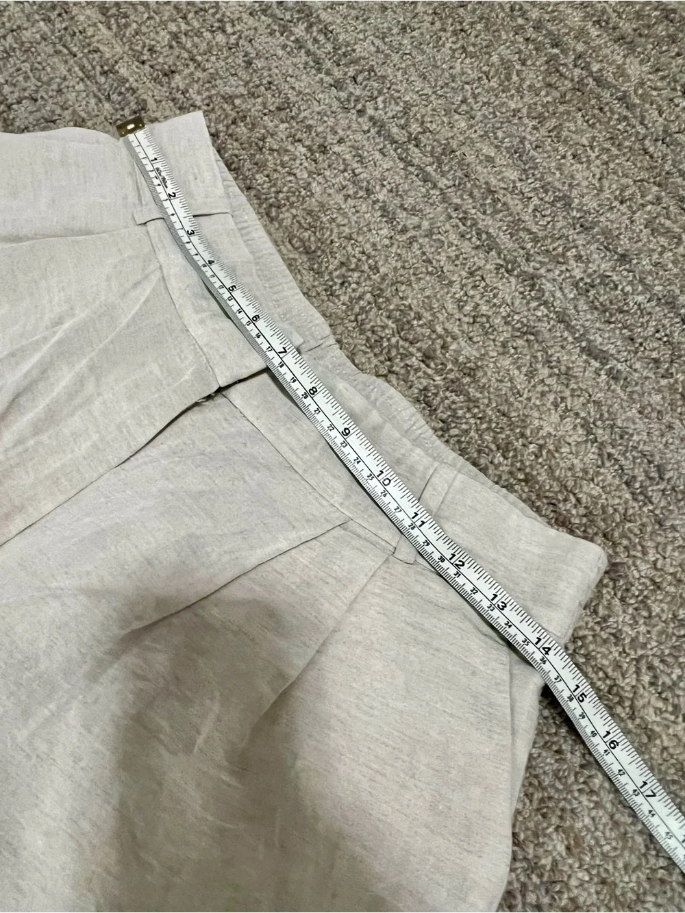 H&M Beige Wide Leg Linen Pants
